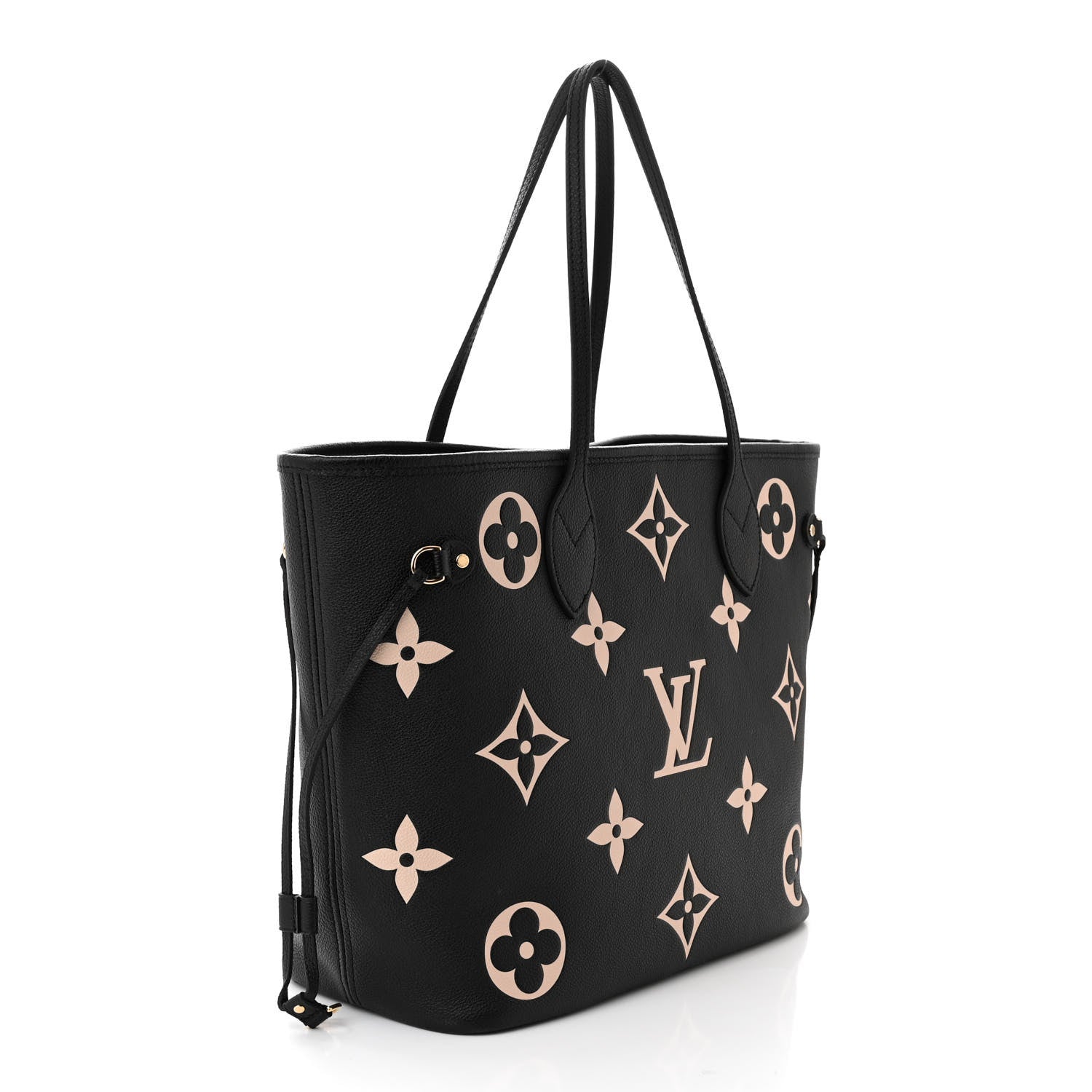 Louis Vuitton Empreinte Monogram Giant Neverfull MM Black Beige 4 of 10