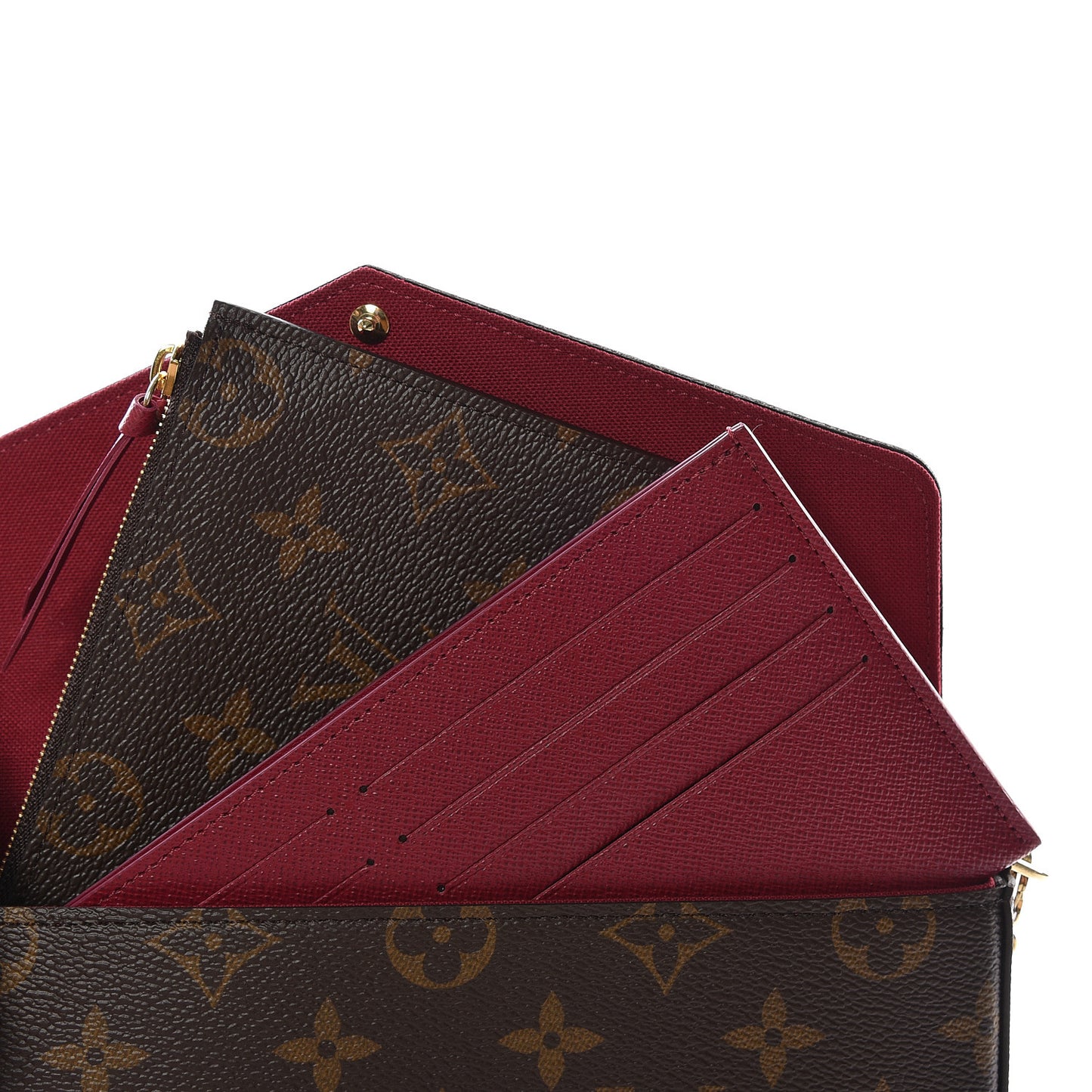 Monogram Pochette Felicie Chain Wallet Fuchsia