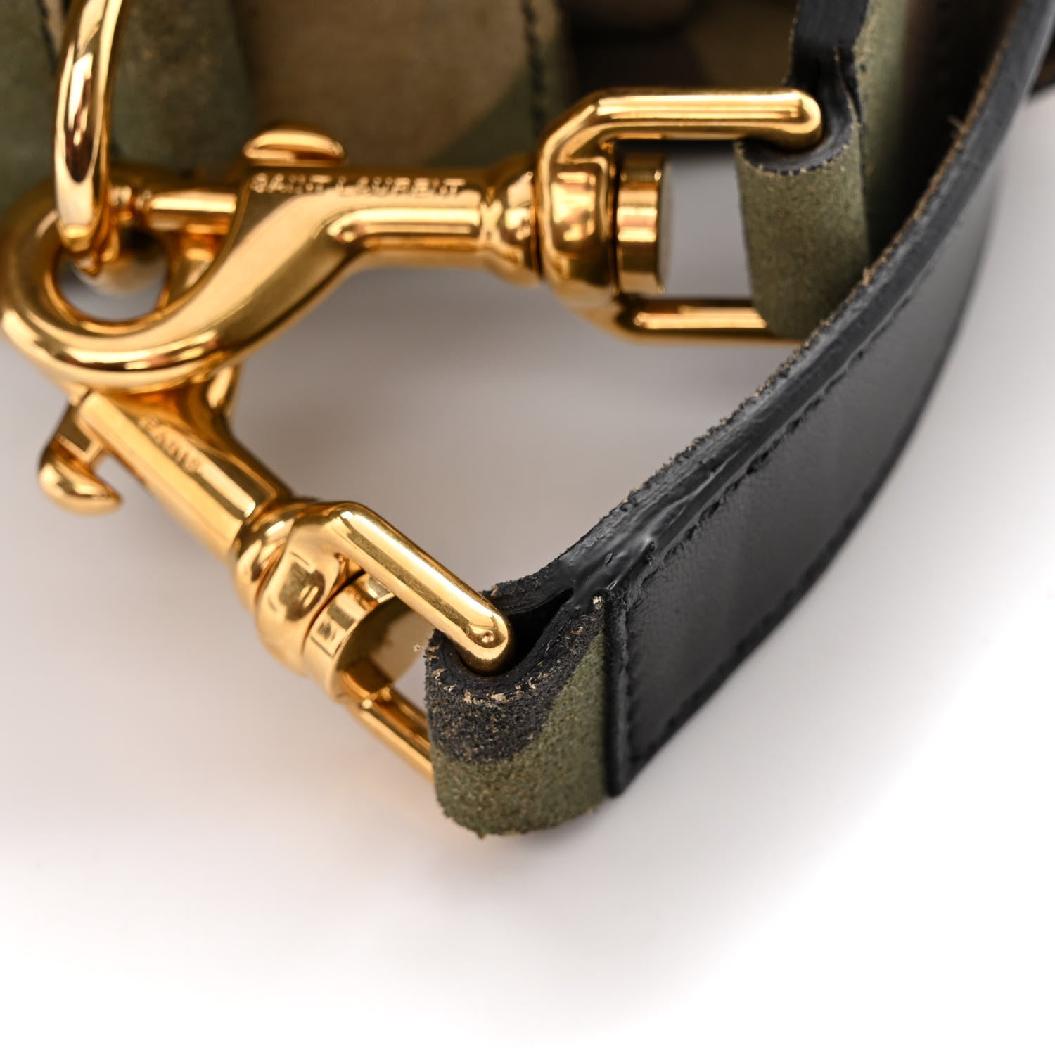 Saint Laurent Suede Monogram University Camouflage Shoulder Bag Green 10 of 11