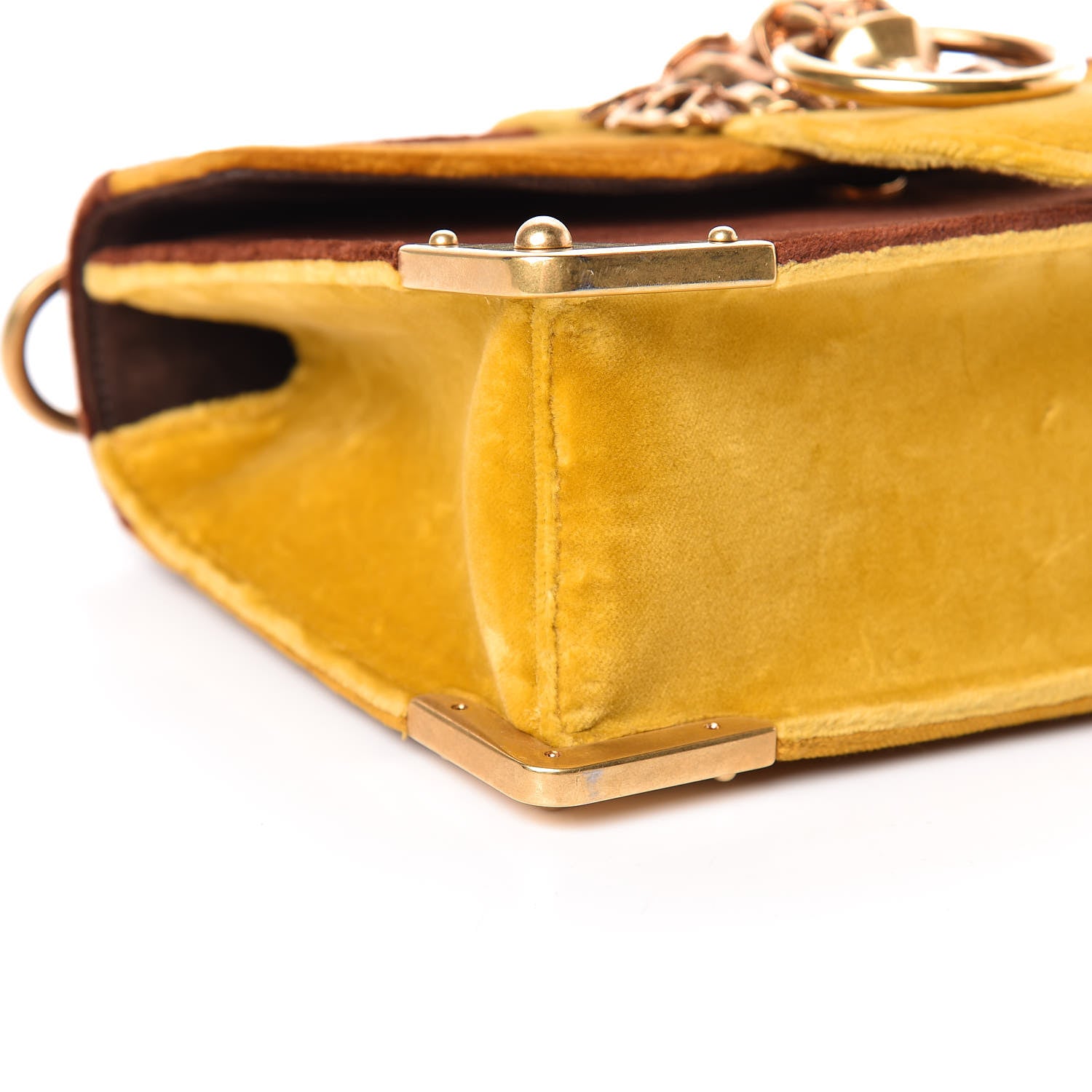 Prada Velluto Lions Head Cahier Shoulder Bag Ambra 5 of 14