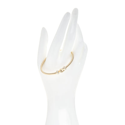 David Yurman 18K Yellow Gold Diamond 3.5mm Cable Buckle Bracelet 2 of 5