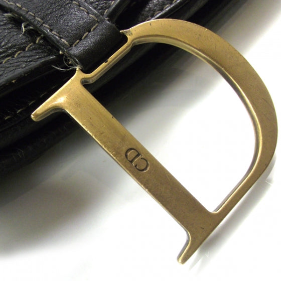 Leather Baudrier Saddle Bag Black