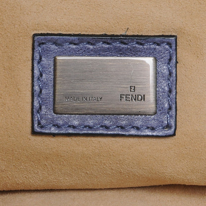 Fendi Goatskin Whipstitch Large Convertible Baguette Blue 6 of 9