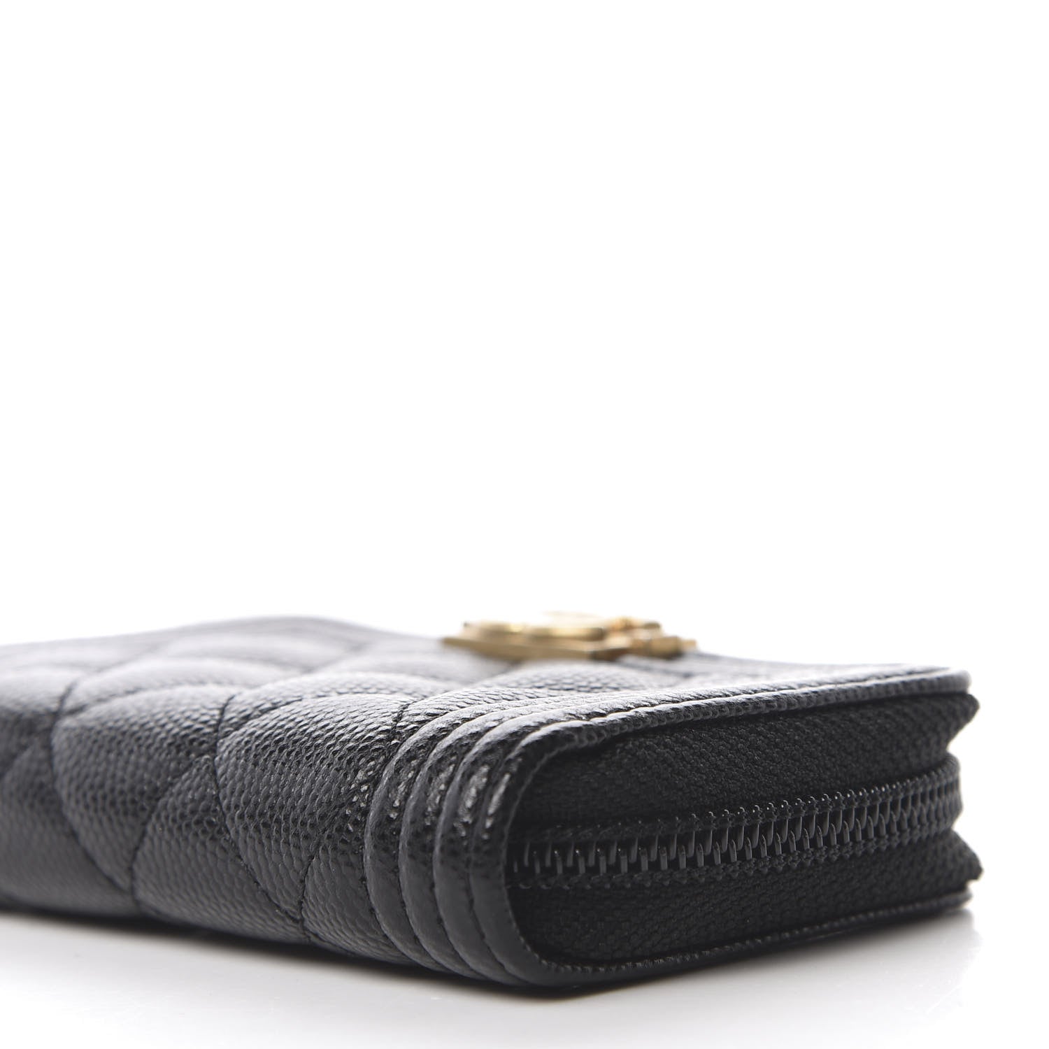 Chanel Caviar Quilted Boy Zip Around Coin Purse Wallet Black 7 of 10