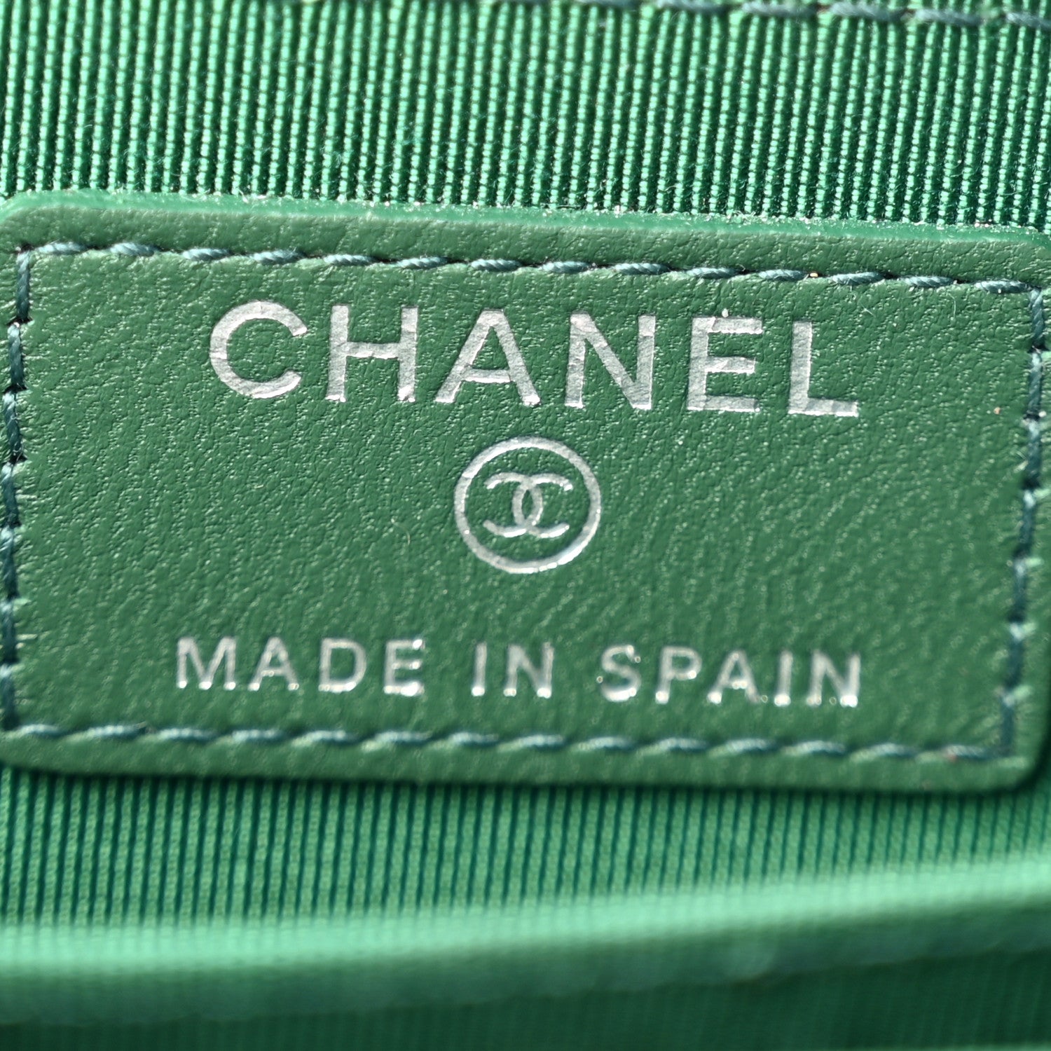 Chanel Lambskin Quilted Zip Around Coin Purse Wallet Green 6 of 8