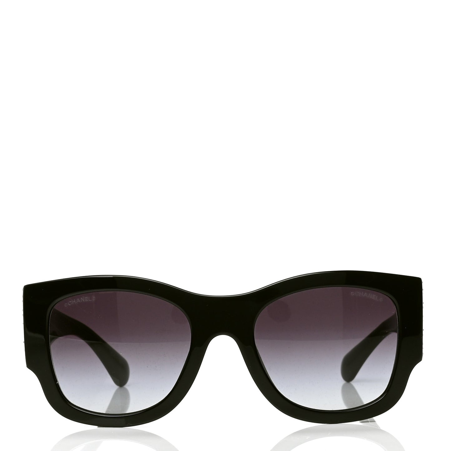 Acetate Strass Rectangle Sunglasses 5421B Black