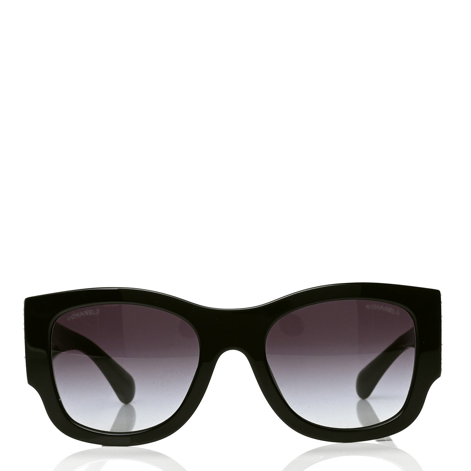 Chanel Acetate Strass Rectangle Sunglasses 5421B Black 2 of 4