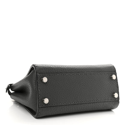 Fendi Cuoio Romano Selleria Bi-Color Mini Peekaboo Iconic Satchel Asfalto Latte 4 of 11