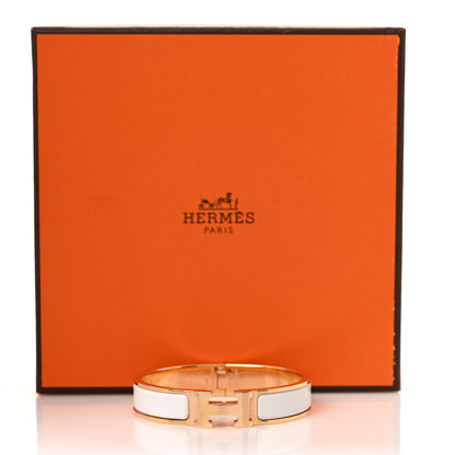 Hermes Enamel Narrow Clic Clac H Bracelet PM White 5 of 5