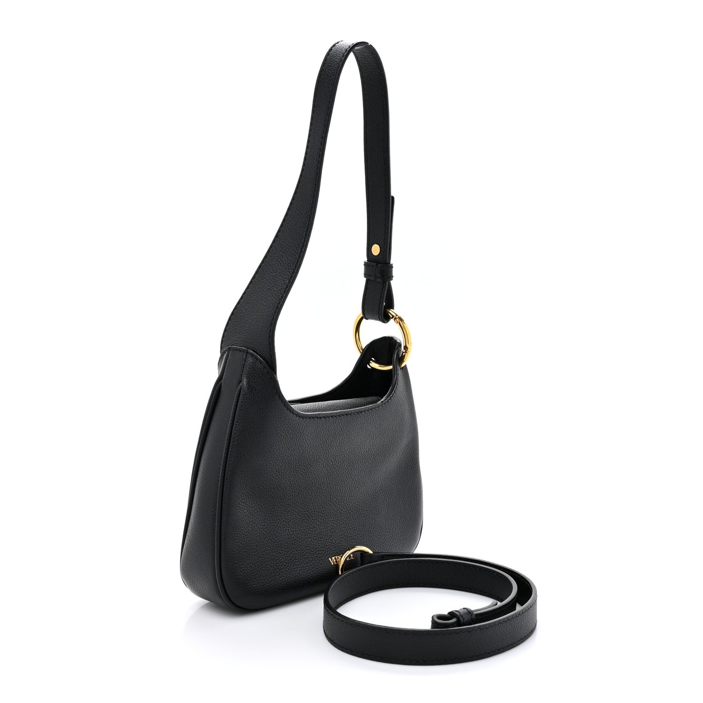 Calfskin La Medusa Small Hobo Crossbody Black