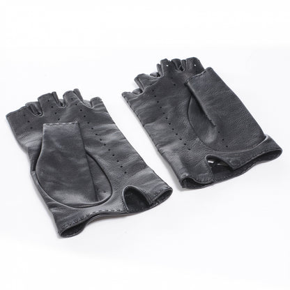 Chanel Lambskin Fingerless Woven CC Gloves Black 7.5 2 of 5