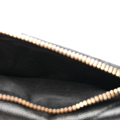 Saint Laurent Grain De Poudre Matelasse Chevron Monogram Compact Wallet Black 5 of 7