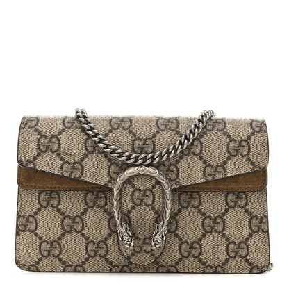 Gucci GG Supreme Monogram Super Mini Dionysus Shoulder Bag Taupe 1 of 12