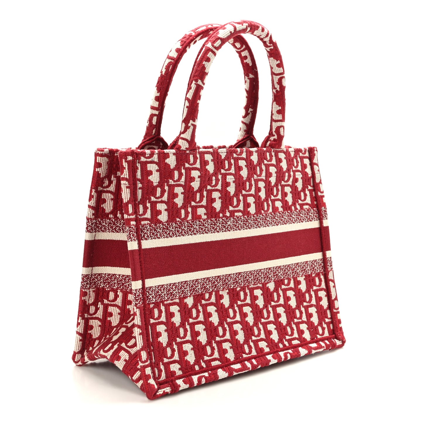 Oblique Small Book Tote Burgundy Multicolor
