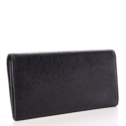 Balenciaga Agneau Classic Gold Hardware Money Wallet Black 3 of 9