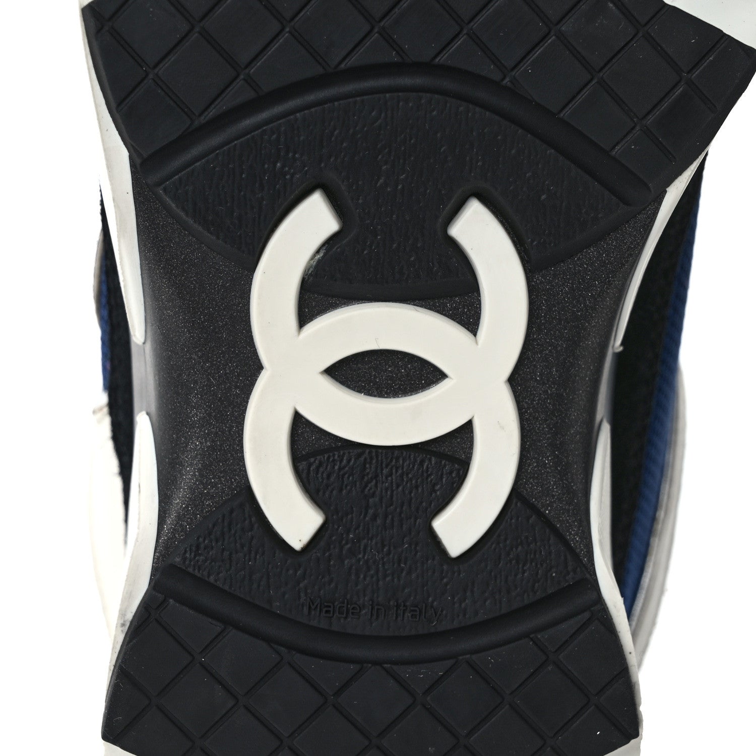 Chanel Mesh Suede Calfskin Womens CC Sneakers 36 Dark 36 Blue Black White 6 of 8