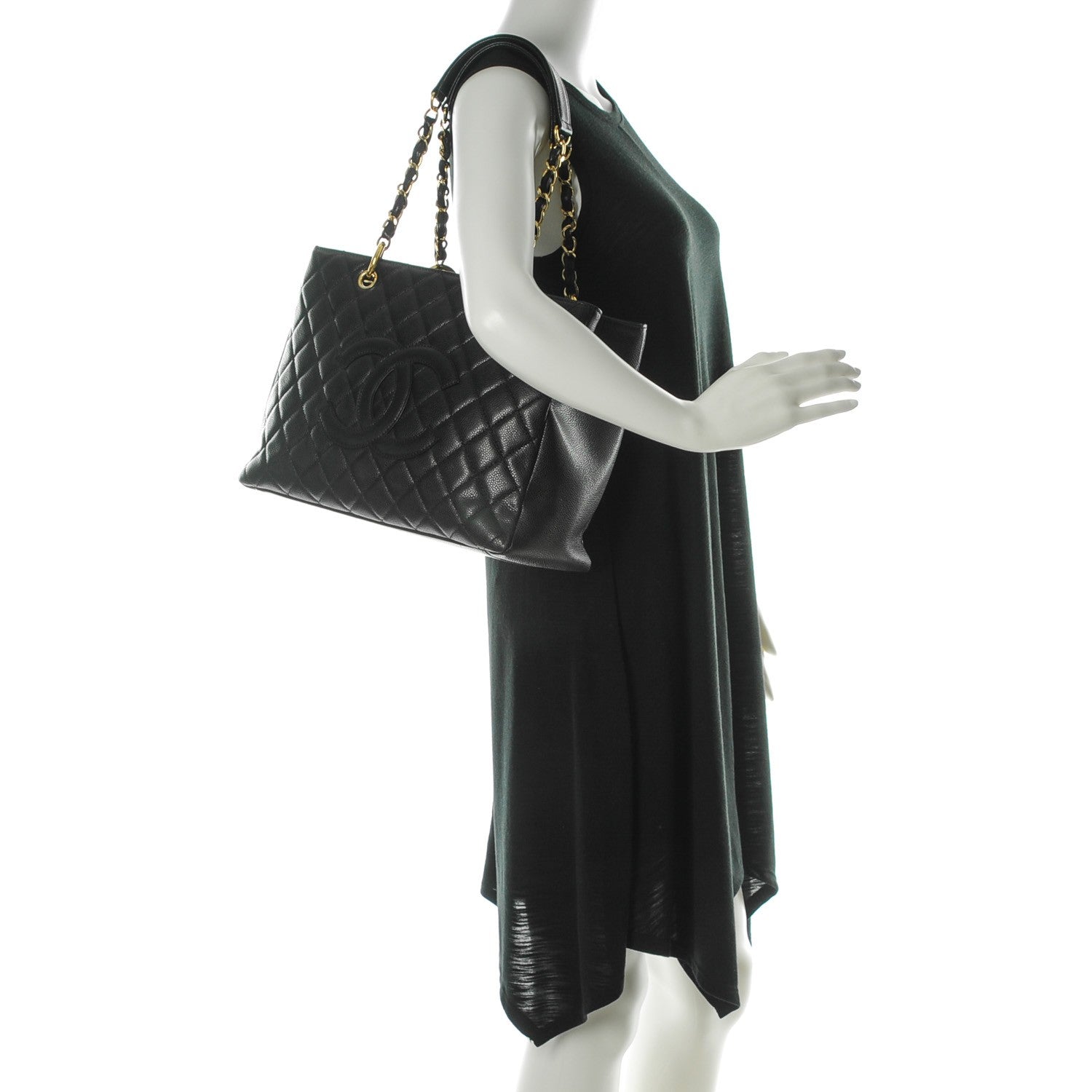 Chanel Caviar Quilted Grand Shopping Tote GST Black 2 of 7