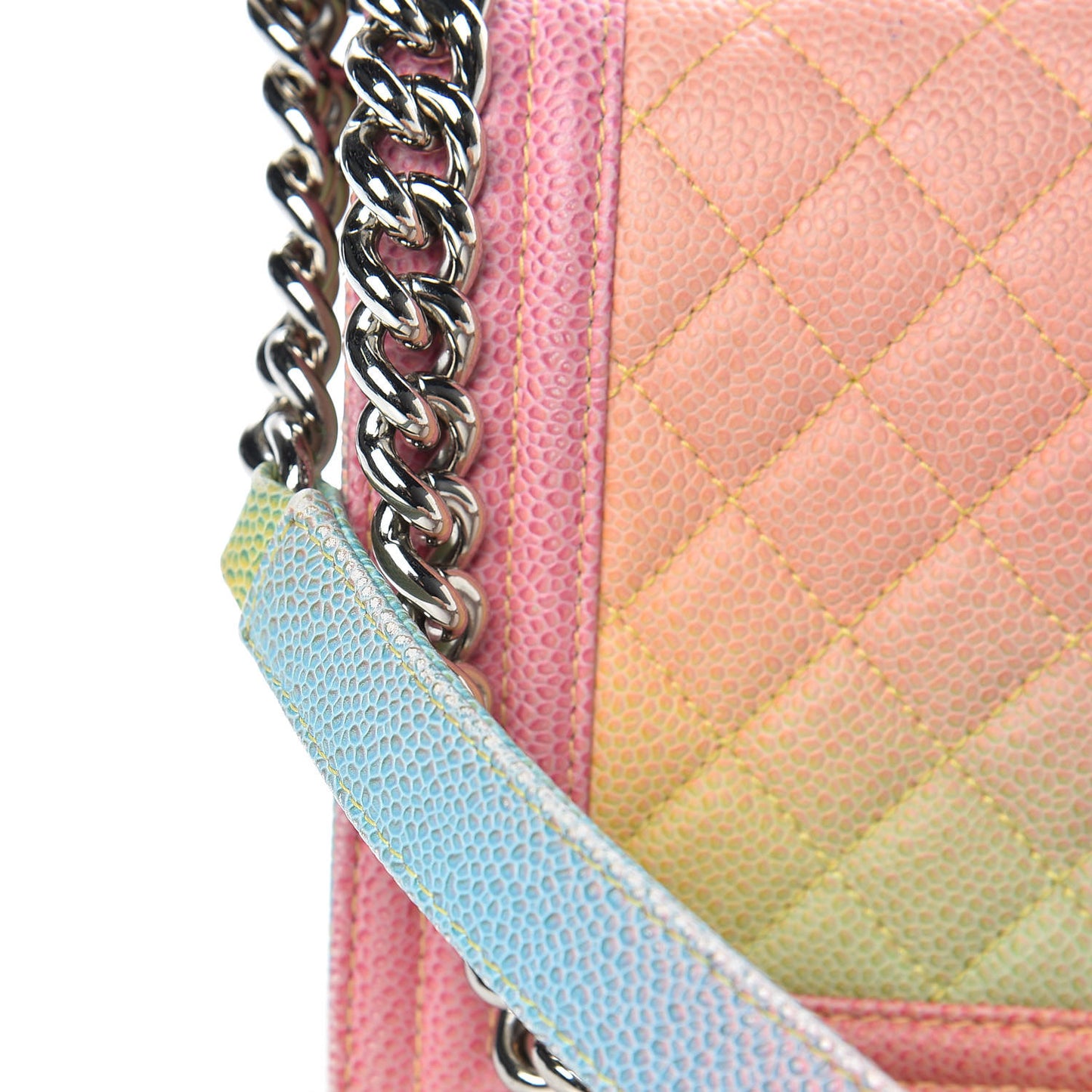Caviar Quilted Medium Cuba Rainbow Boy Flap Multicolor