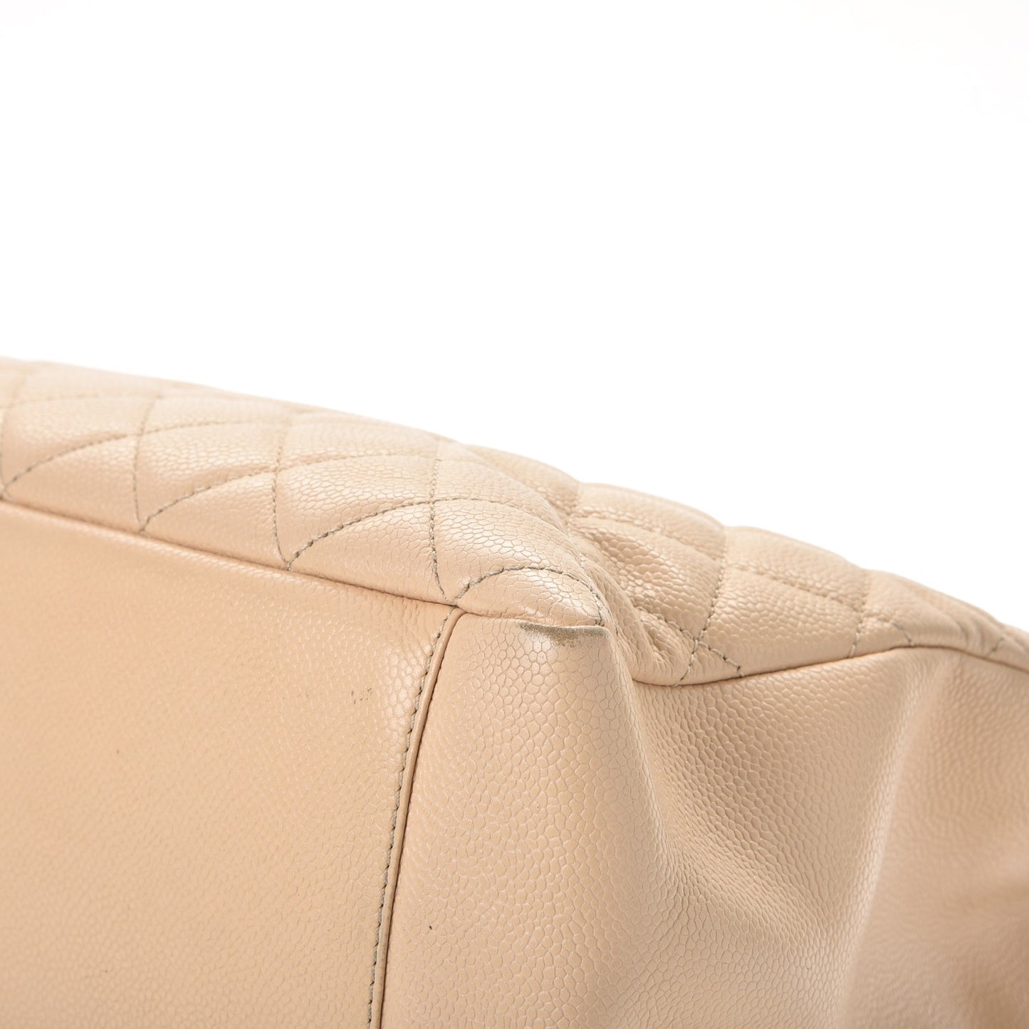 Caviar Quilted Grand Shopping Tote GST Beige Clair