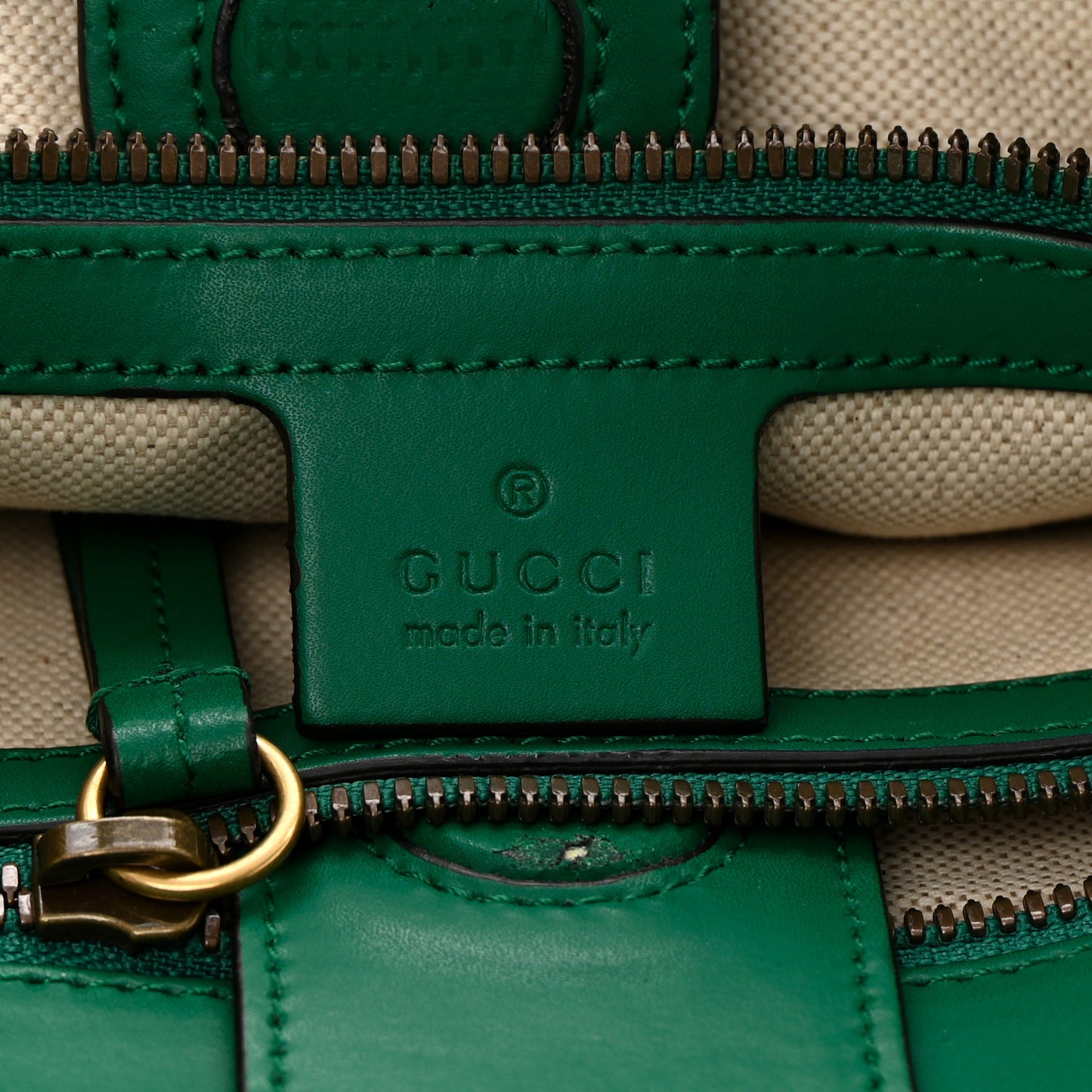GG Supreme Monogram L'Aveugle Par Amour Print Vertical Tote Emerald Green