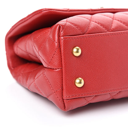 Chanel Caviar Quilted Mini Coco Handle Flap Dark Red 8 of 10