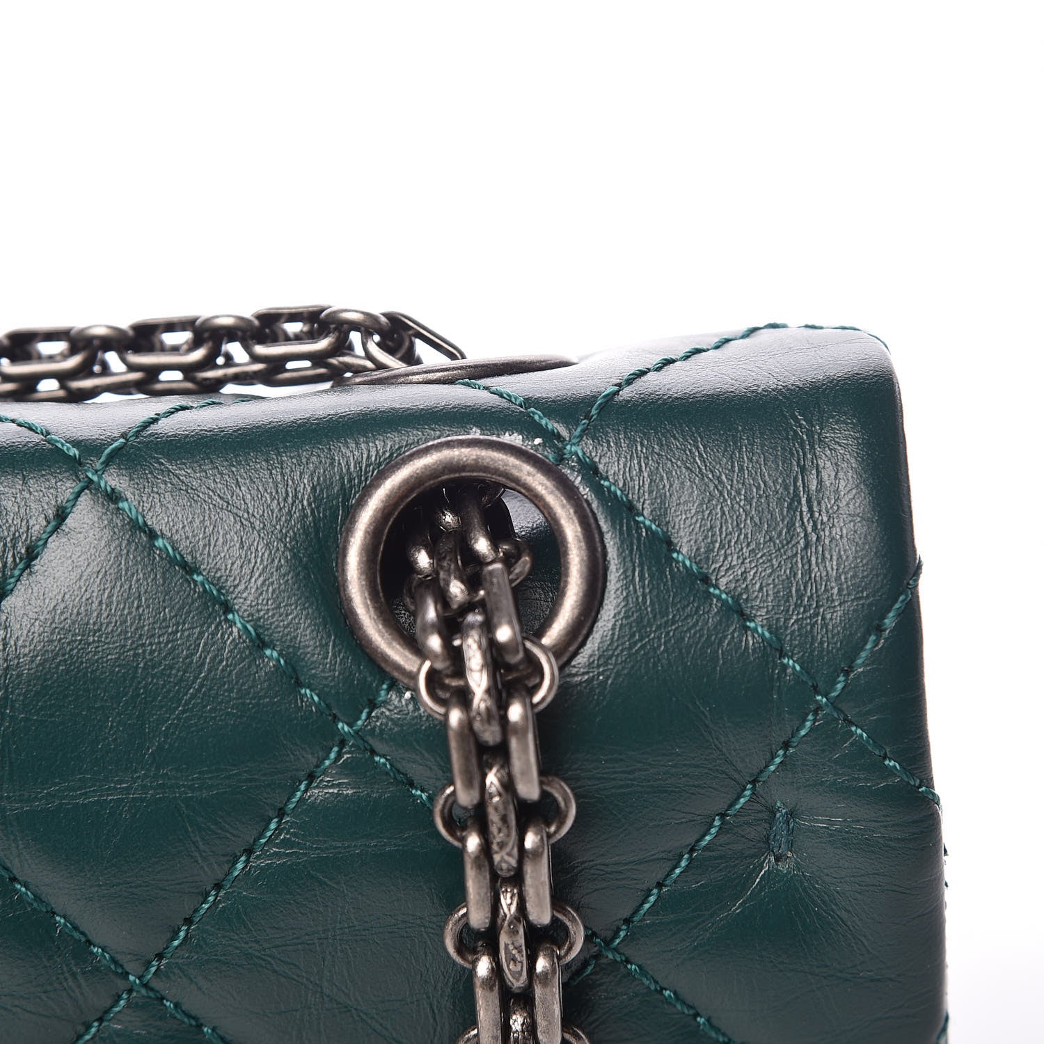 Chanel Aged Calfskin Quilted 2.55 Reissue 226 Flap Green 11 of 13