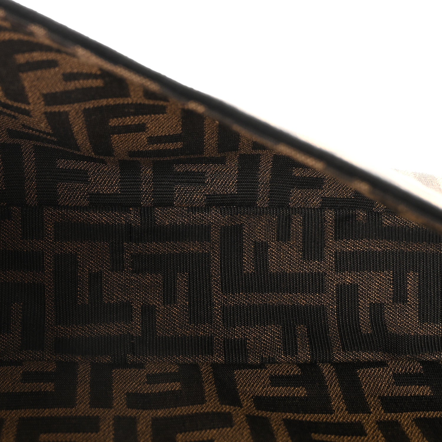 Fendi Fabric Jacquard FF 1974 Medium Baguette Tobacco Moro Black 5 of 9