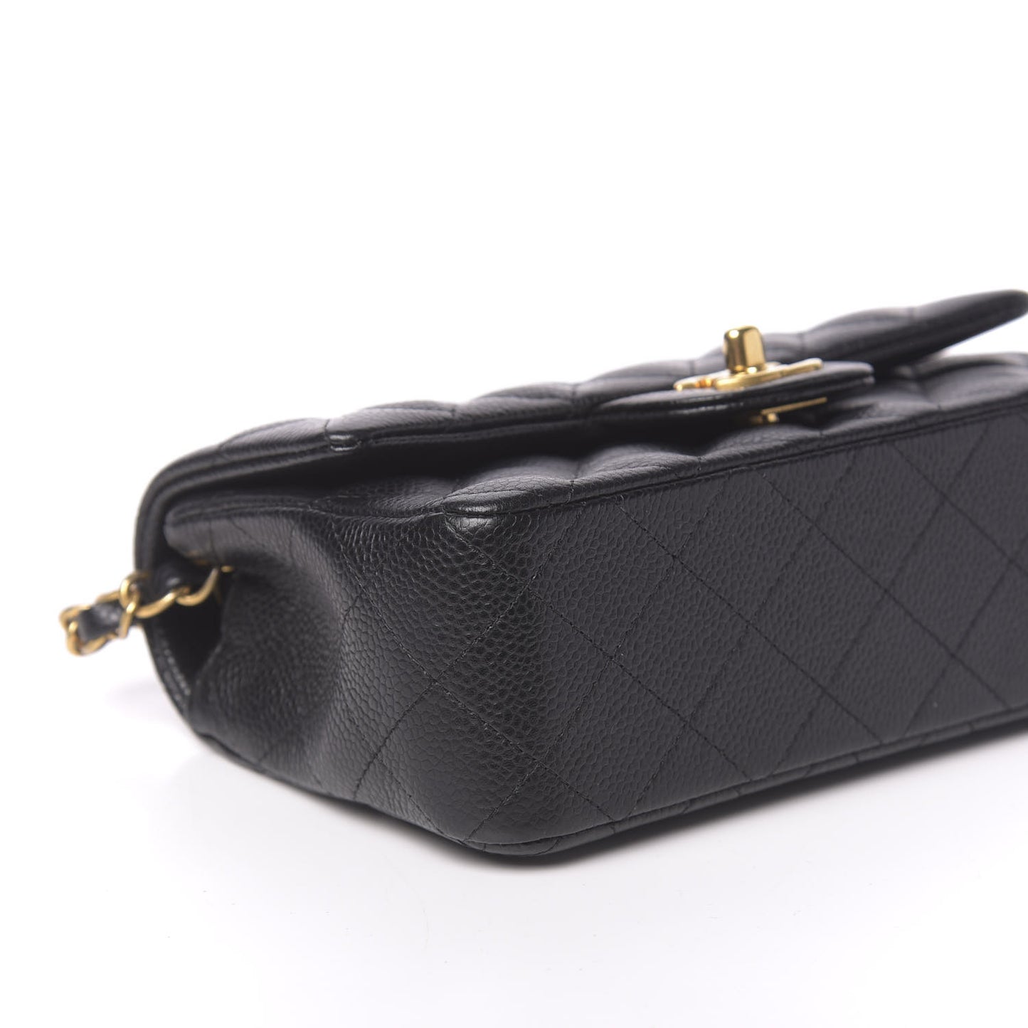 Caviar Quilted Mini Rectangular Flap Black
