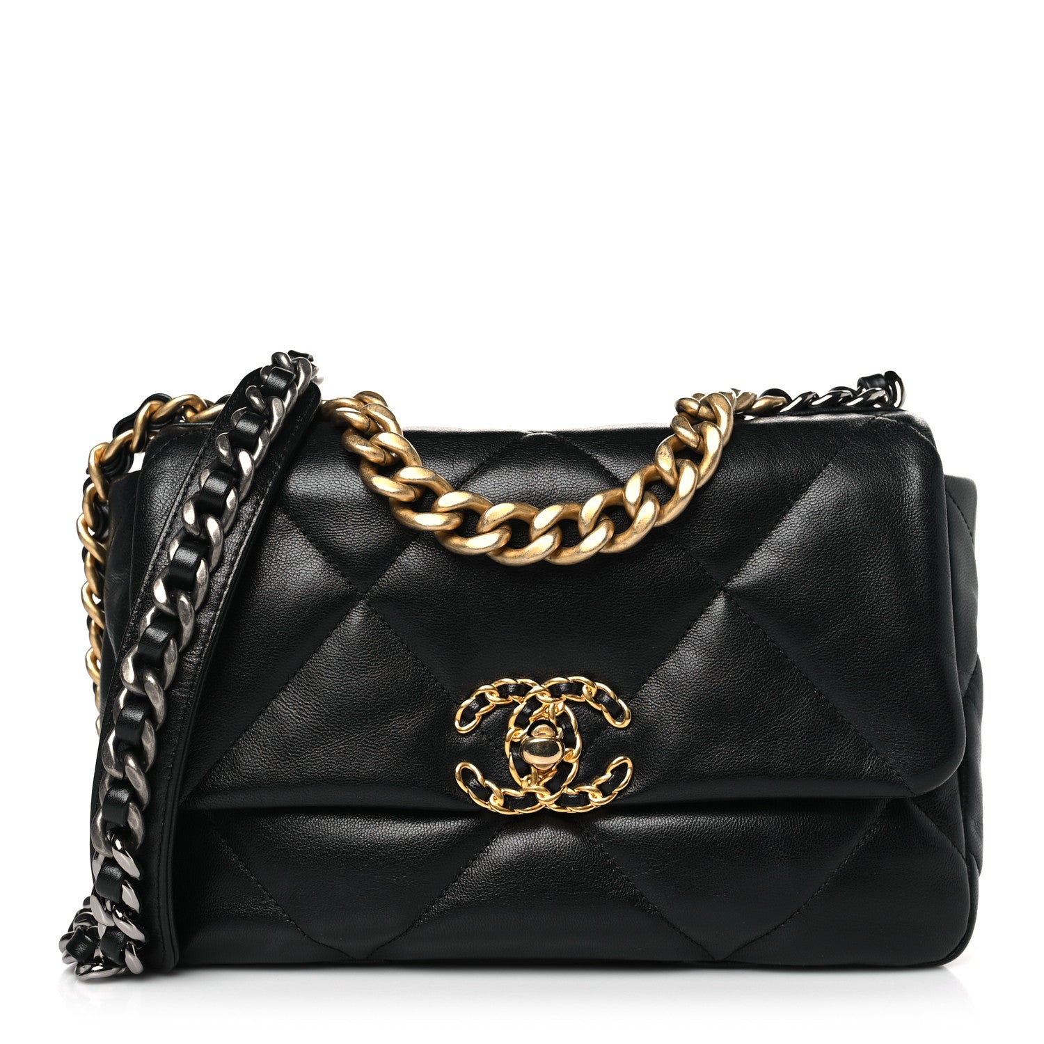 Chanel Lambskin Quilted Medium Chanel 19 Flap Black 1 of 10