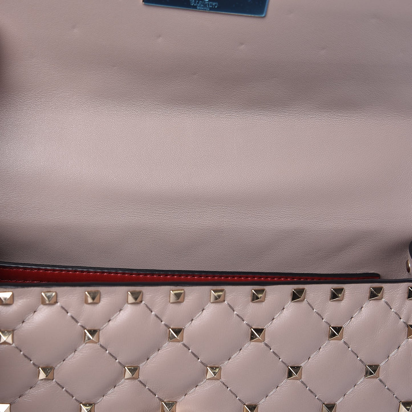 Lambskin Medium Rockstud Spike Shoulder Bag Poudre