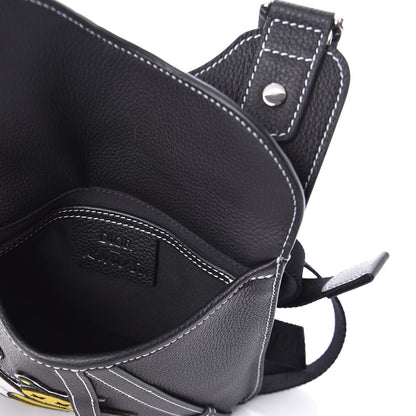 Christian Dior X KAWS Grained Calfskin Bee Saddle Pouch Black 5 of 9