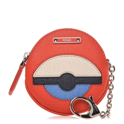 Fendi Vitello Elite Monster Eye Coin Purse Key Case Papavero Multicolor 1 of 8
