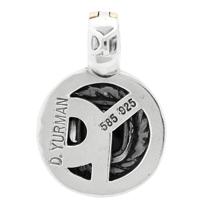 David Yurman Sterling Silver 14K Yellow Gold Black Onyx 7mm Albion Pendant 3 of 3