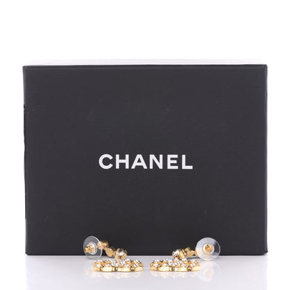 Chanel CC Crystal Drop Earrings Gold 5 of 5