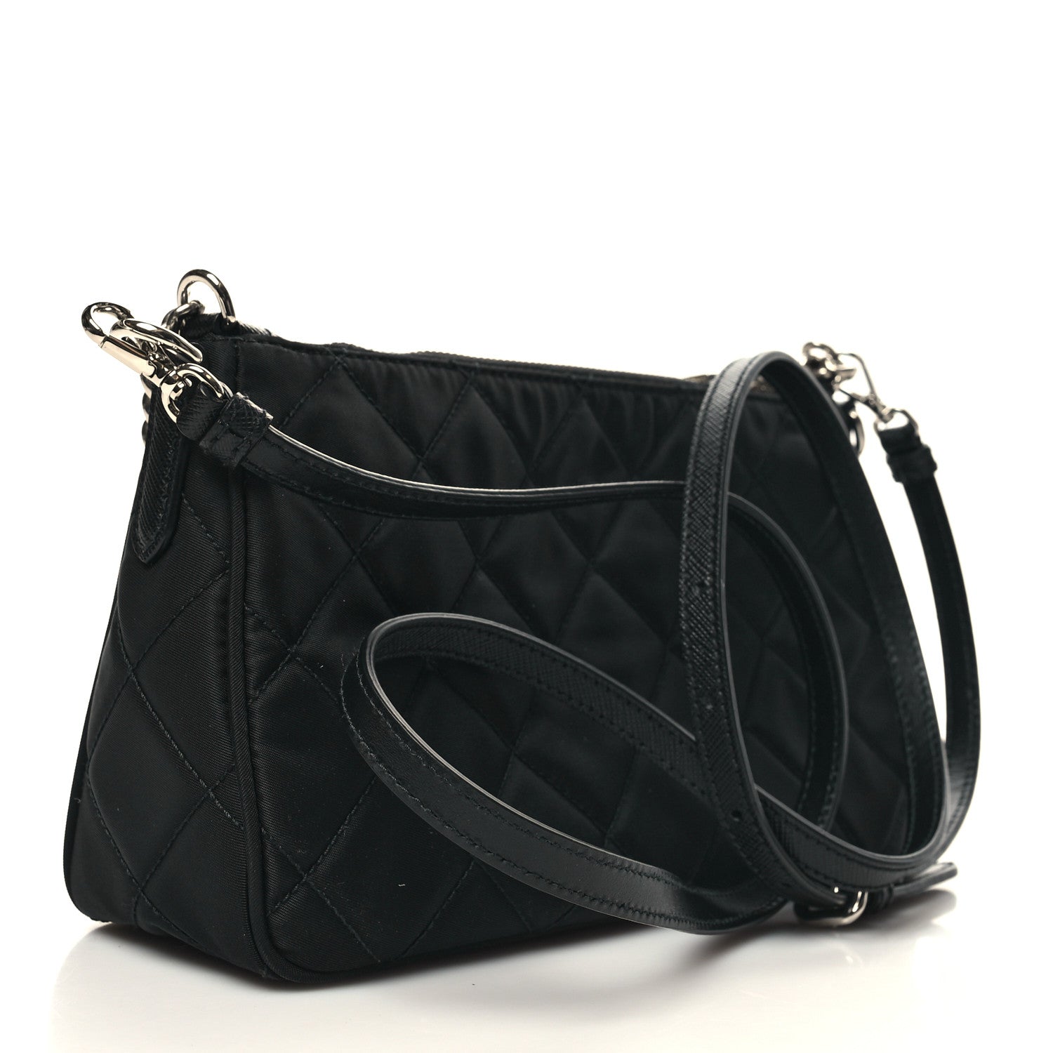 Prada Nylon Tessuto Impuntu Quilted Crossbody Bag Black 3 of 9