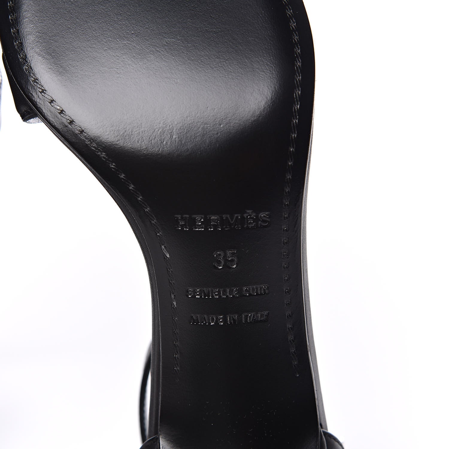 Hermes Calfskin Premiere Sandals 35 Black 6 of 8