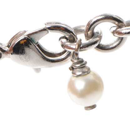 Chanel Crystal Pearl CC Long Necklace Silver 5 of 7