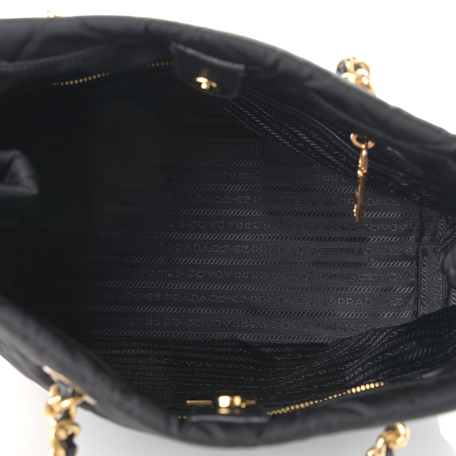 Prada Nylon Tessuto Impuntu Quilted Shoulder Bag Black 5 of 14