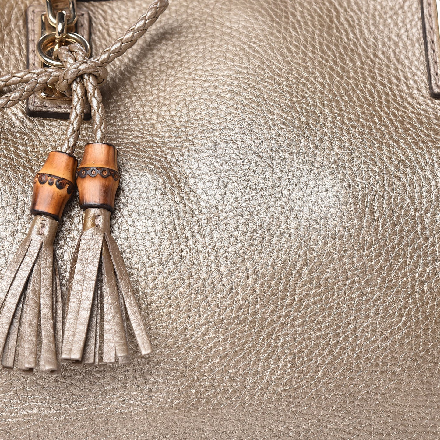 Metallic Pebbled Calfskin Medium Bella Tote Gold