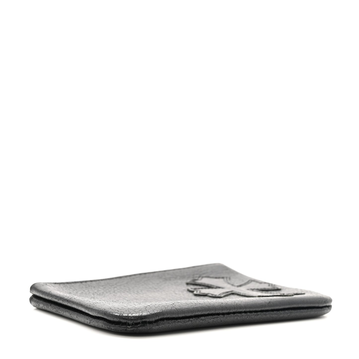 Grained Calfskin Coin Pouch Black