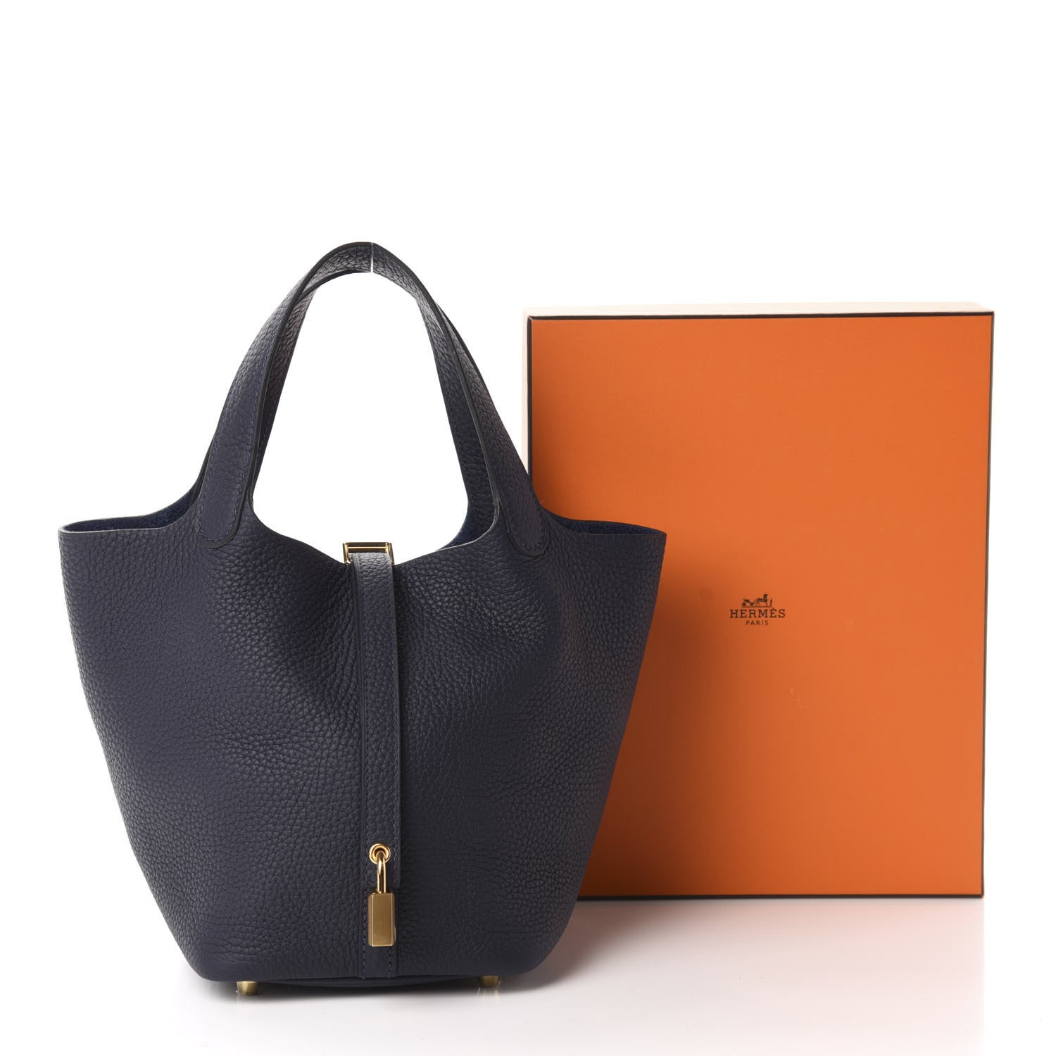 Hermes Taurillon Clemence Picotin Lock 18 PM Bleu Nuit 11 of 11