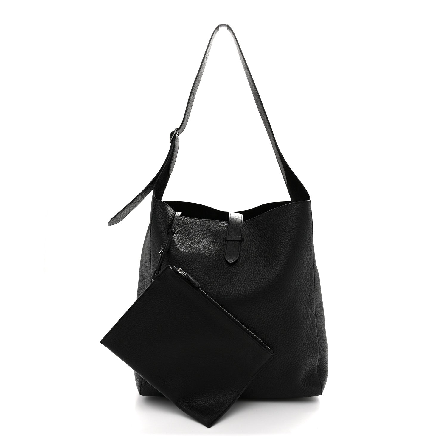 The Row Grained Calfskin Blake Hobo Black 3 of 10