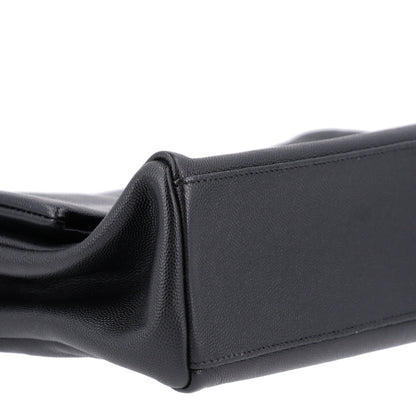 Saint Laurent Grain De Poudre Medium West Hollywood Monogram Fold-Over Black 9 of 10