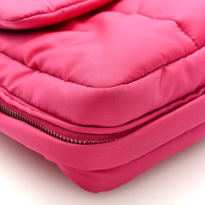 Prada Tessuto Nylon Bomber Sound Chain Flap Shoulder Bag Fuxia 7 of 8