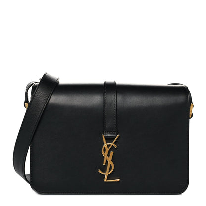 Saint Laurent Smooth Calfskin Medium Classic Monogram Universite Bag Black 1 of 8