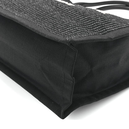 Saint Laurent Raffia Linen Calfskin Rive Gauche Tote Black 11 of 11