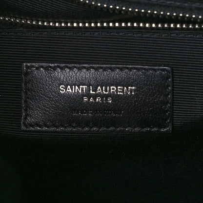 Saint Laurent Grain De Poudre Large Tri-Quilt Monogram Satchel Dark Beige 6 of 12