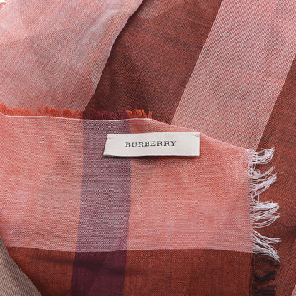 Burberry Cotton Silk Wool Half Mega Check Scarf Honey 3 of 4