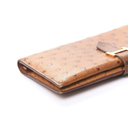 Hermes Ostrich Bearn Wallet Gold 8 of 15