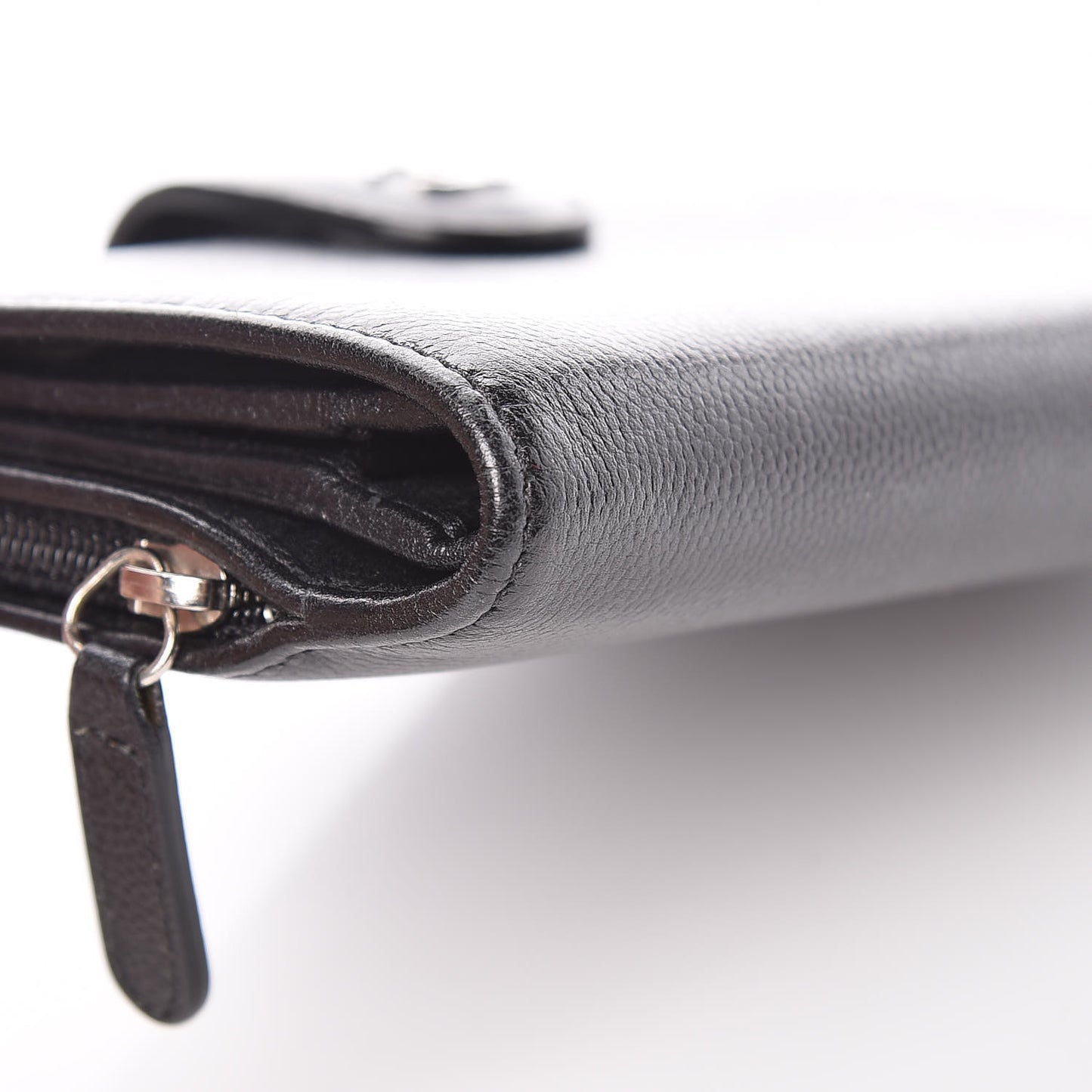 Caviar Sevruga Large Zip Pocket Wallet Black
